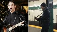 Nick Jonas toca em metrô de Nova York - Getty Images e Twitter/Reprodução