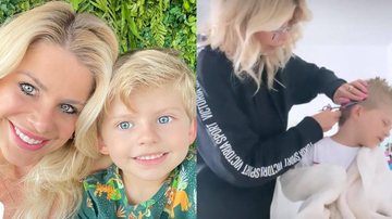 Karina Bacchi publica vídeo cortando o cabelo do filho - Reprodução/Instagram
